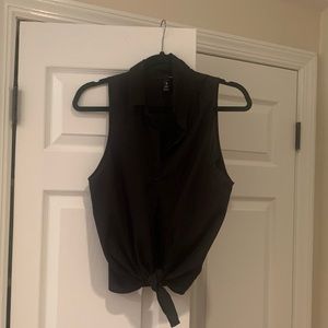 Aqua Tie Waist Button up Tank